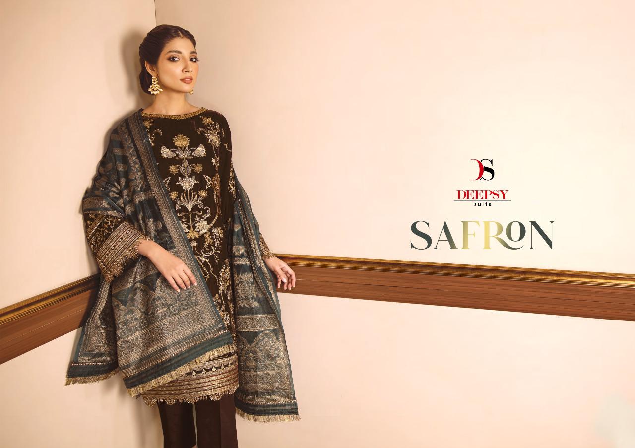 deepsy suit saffron velvet regal look salwar suit catalog