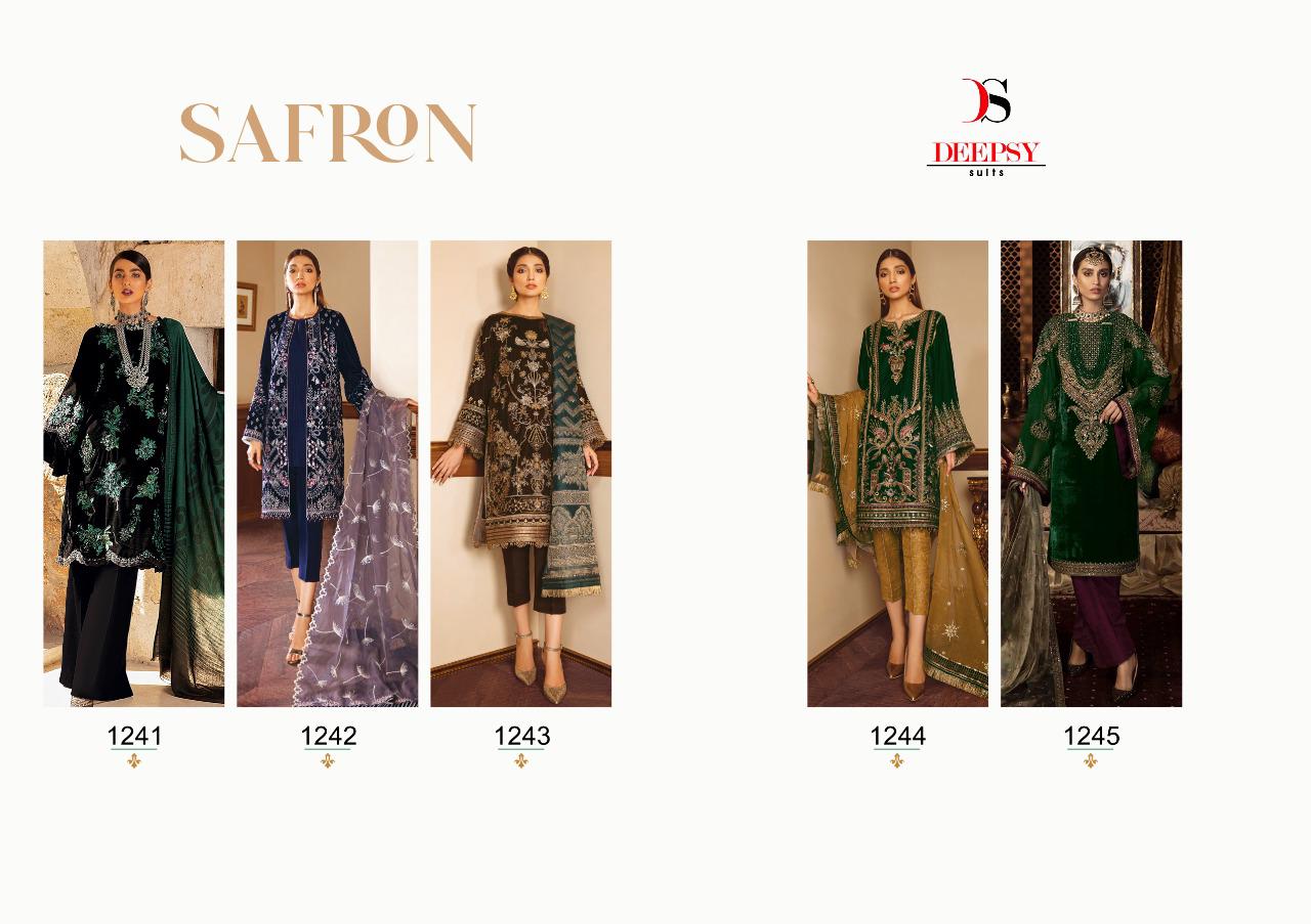 deepsy suit saffron velvet regal look salwar suit catalog