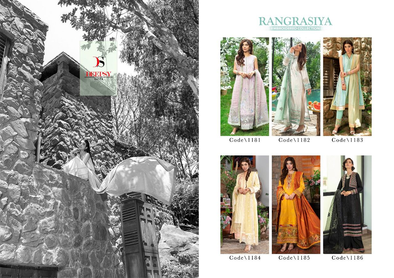 Deepsy suits rangrasiya cotton authentic fabric  salwar suit catalog