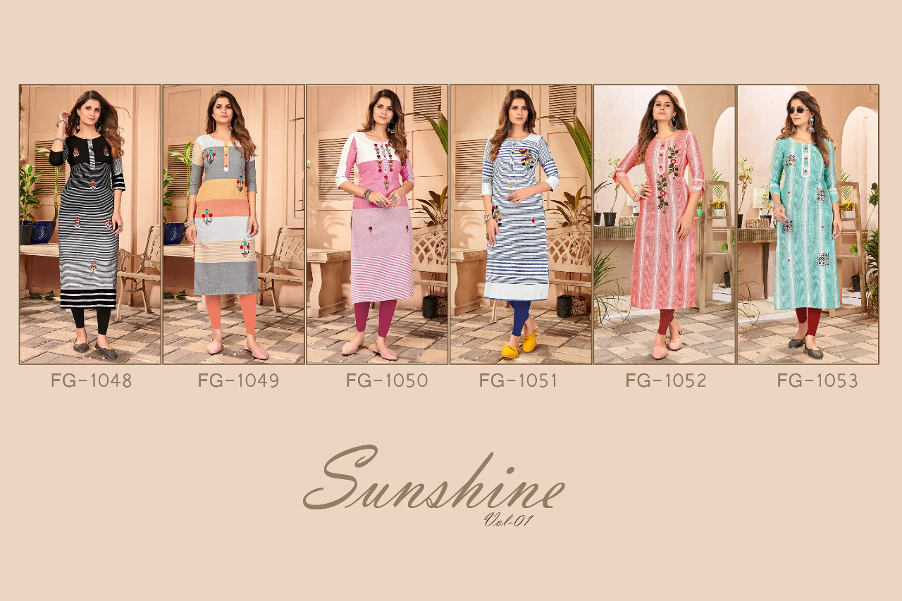 fashion galleria sunshine vol 01 khadi elegant kurti catalog