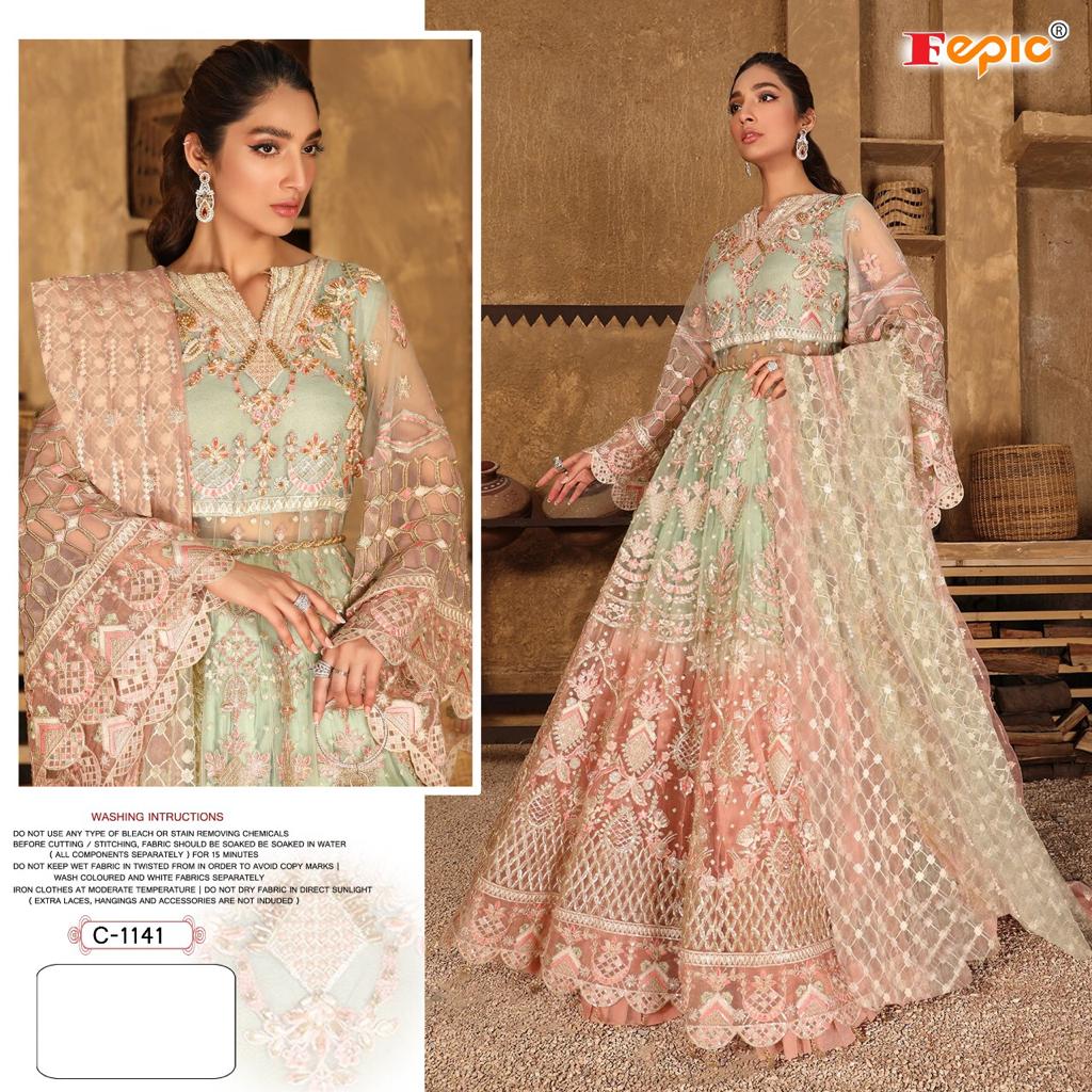 fepic resemeen c 1141 butterfly net festive look salwar suit singal