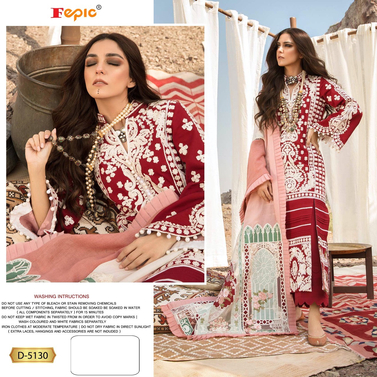 fepic rosemeen   d 5130 georgette regal look salwar suit singal