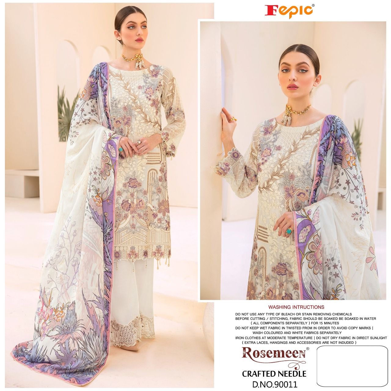 fepic rosemeen crafted needle georgette regal look salwar suit catalog