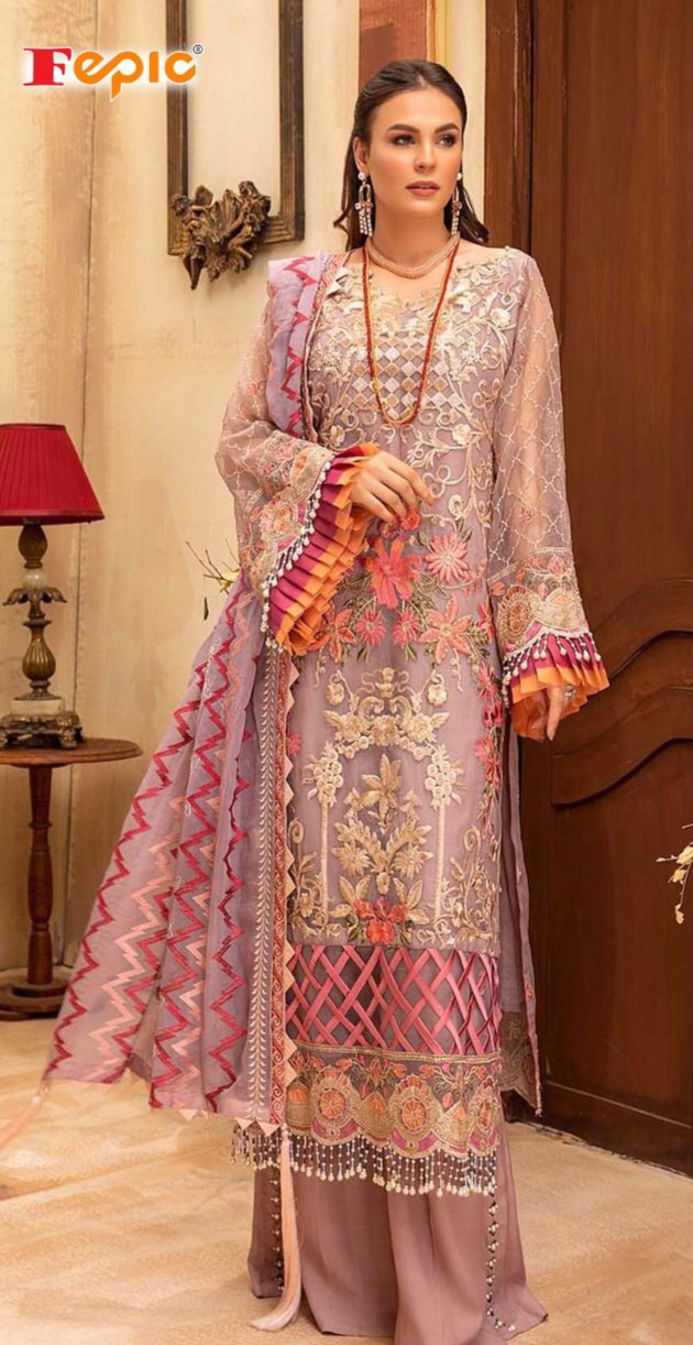 fepic rosemeen  91006 organza regal look salwar suit singale