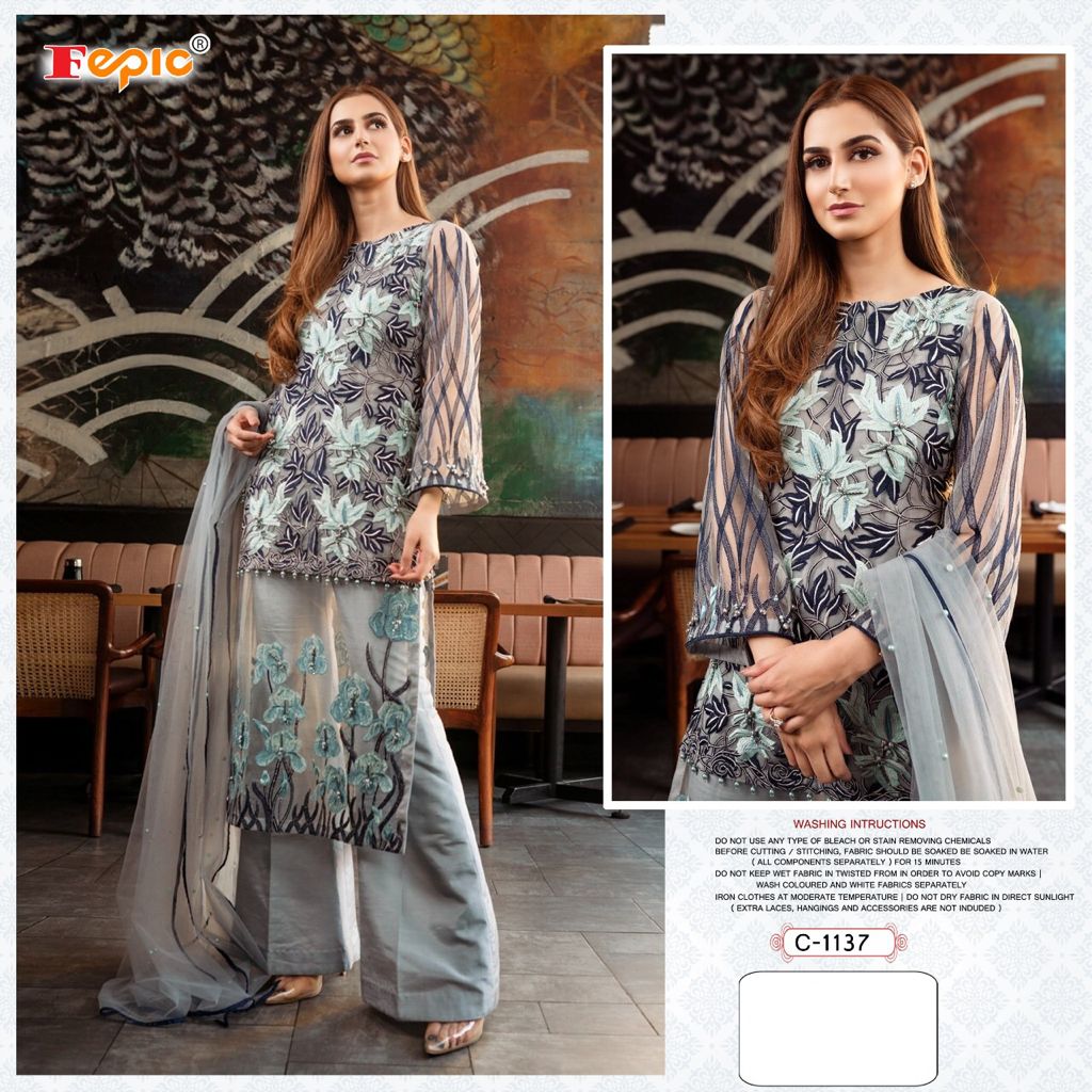 fepic rosemeen  c 1137 net decent embroidary look salwar suit singal