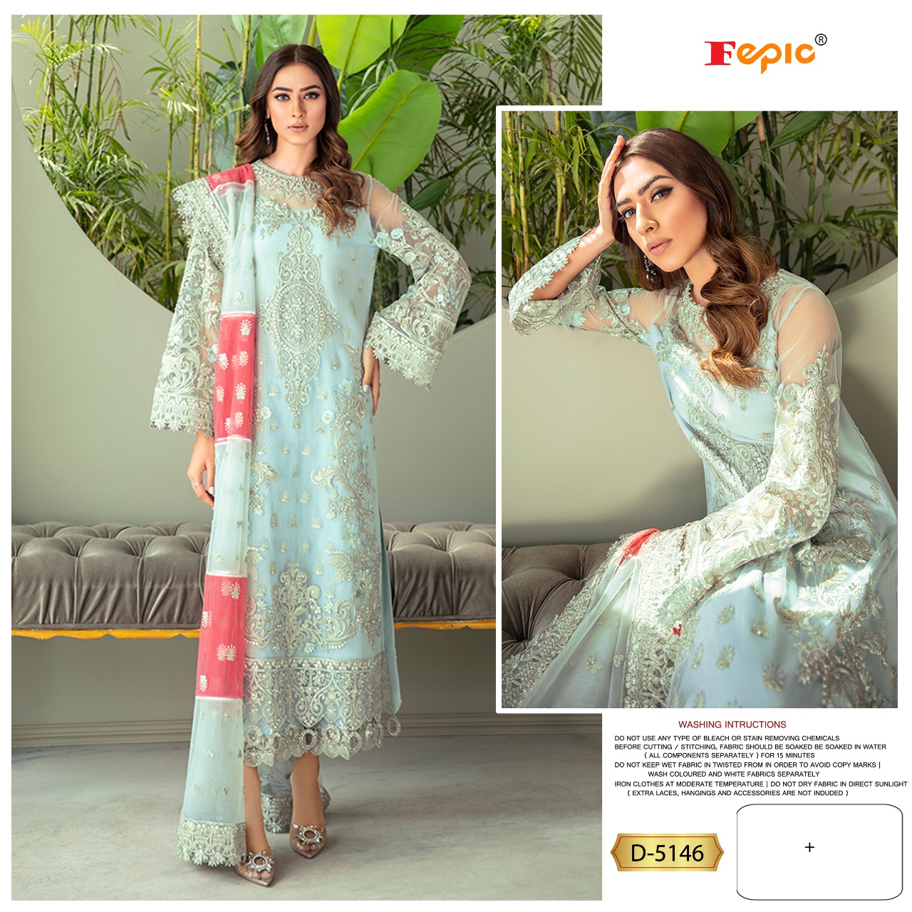 fepic rosemeen  d 5146 georgette catchy look salwar suit singal