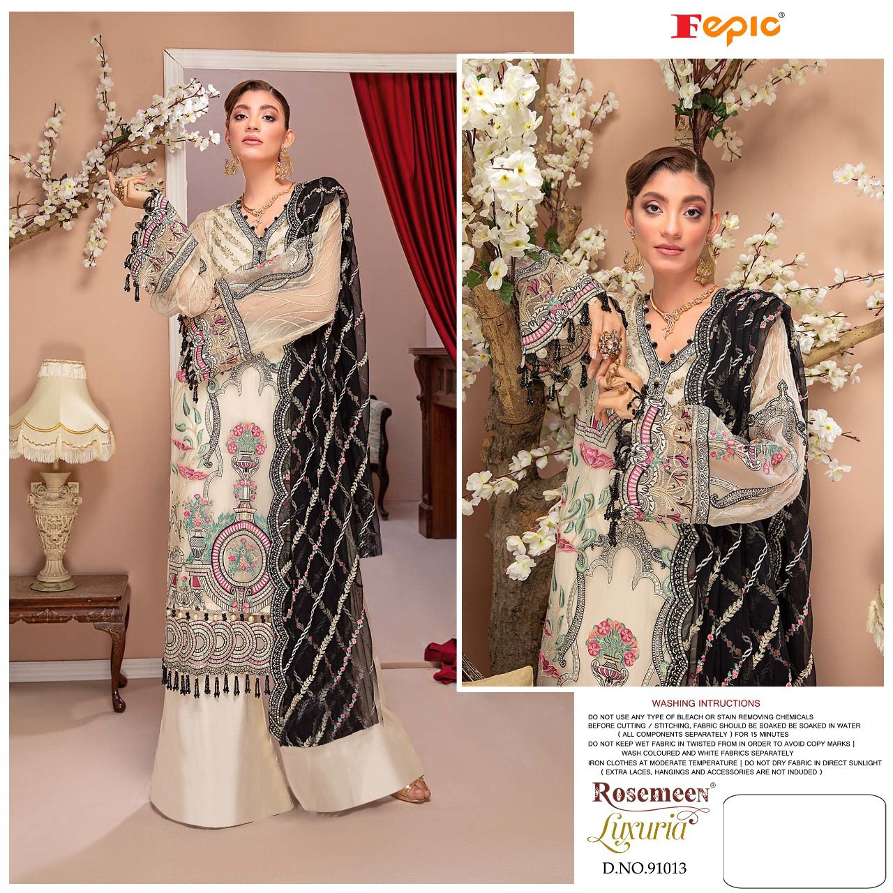 fepic rosemeen luxuria georgette regal look salwar suit catalog