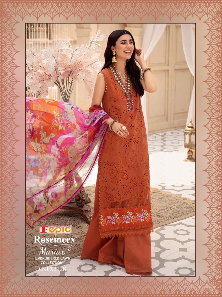 fepic rosemeen maria b embroidered lawn collection cotton catchy look salwar suit catalog