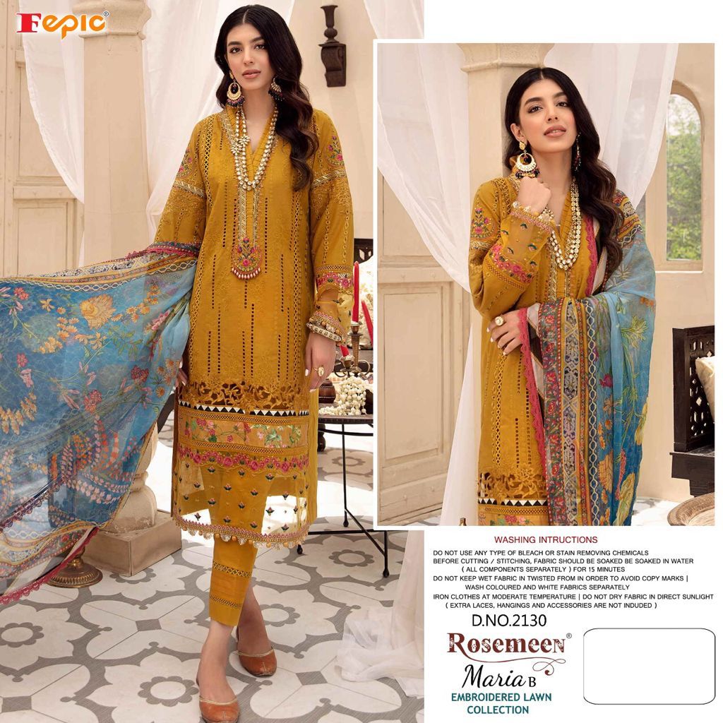 fepic rosemeen maria b embroidered lawn collection cotton catchy look salwar suit catalog