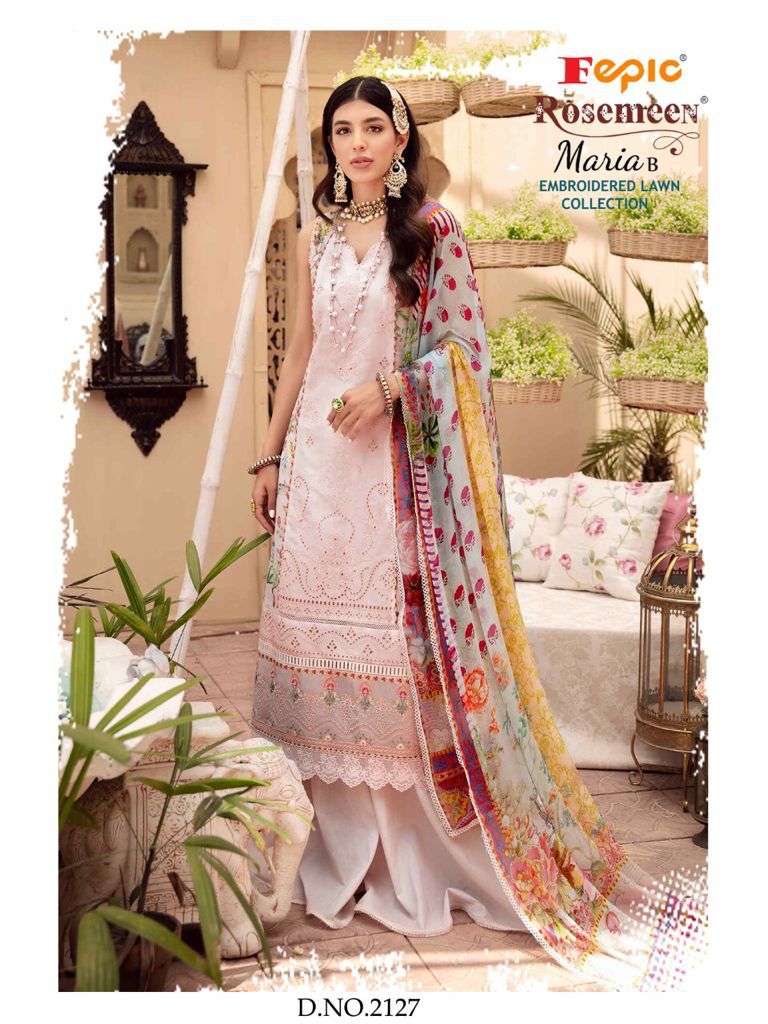 fepic rosemeen maria b embroidered lawn collection cotton catchy look salwar suit catalog