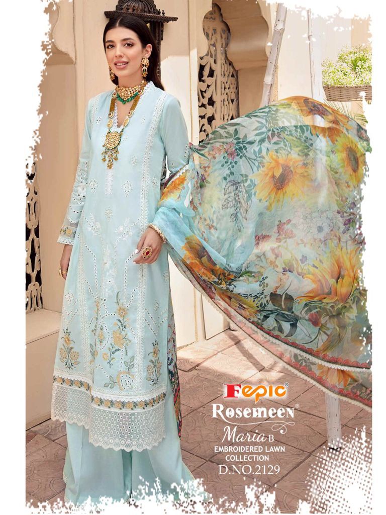 fepic rosemeen maria b embroidered lawn collection cotton catchy look salwar suit catalog