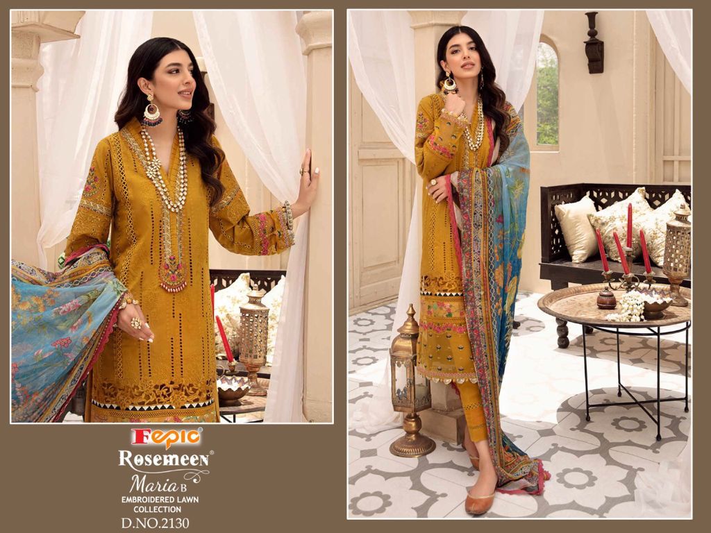 fepic rosemeen maria b embroidered lawn collection cotton catchy look salwar suit catalog