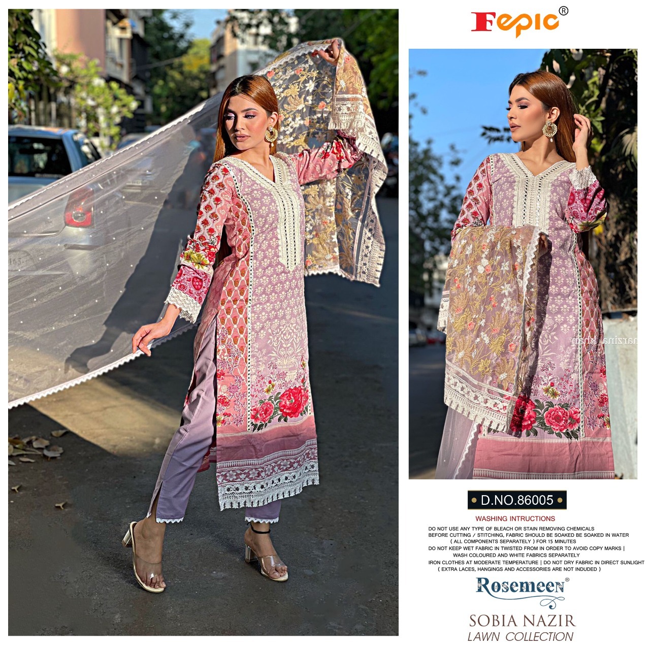 fepic sobia nazir 86005 cotton cambric regal look salwar suit single