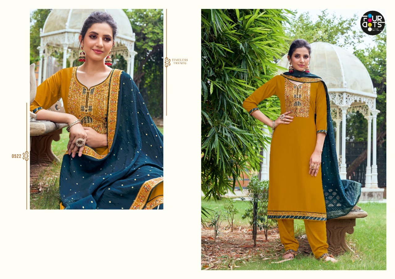 fourdots manjari vol 6  silk elegant salwar suit catalog