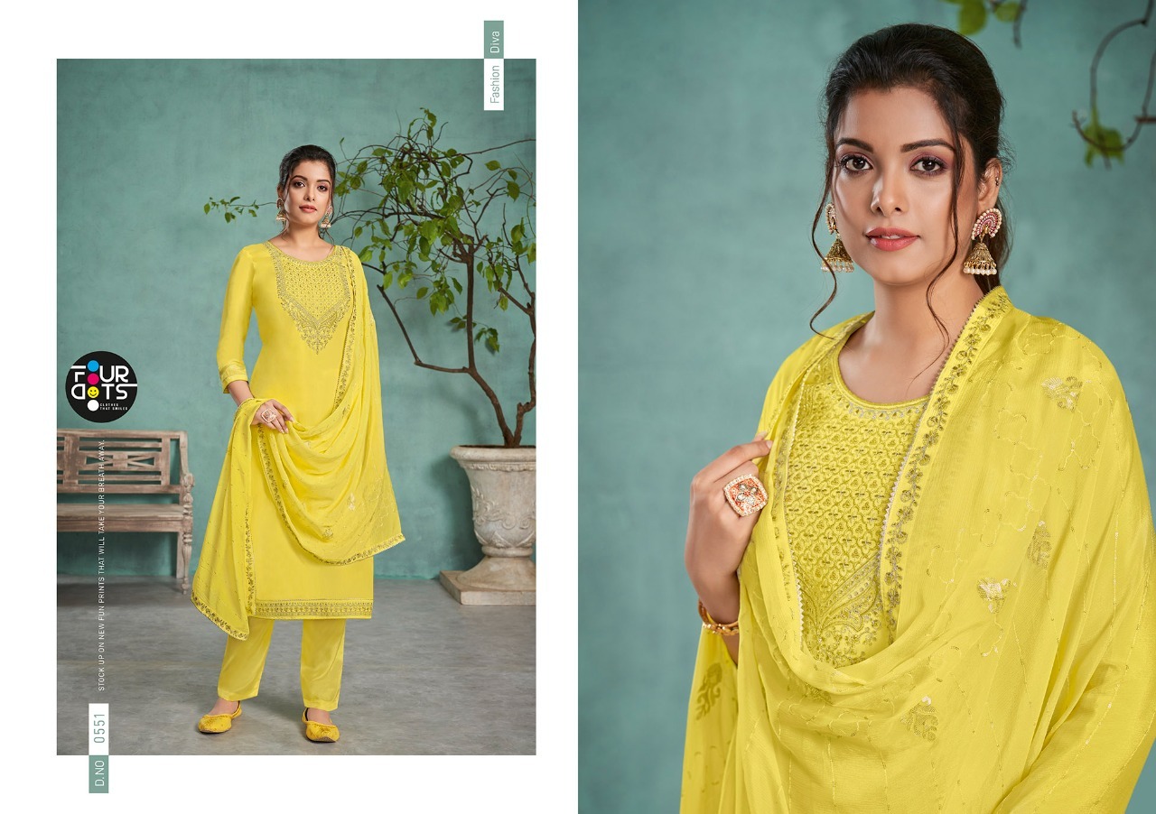 fourdots rachita crep elegant look salwar suit catalog