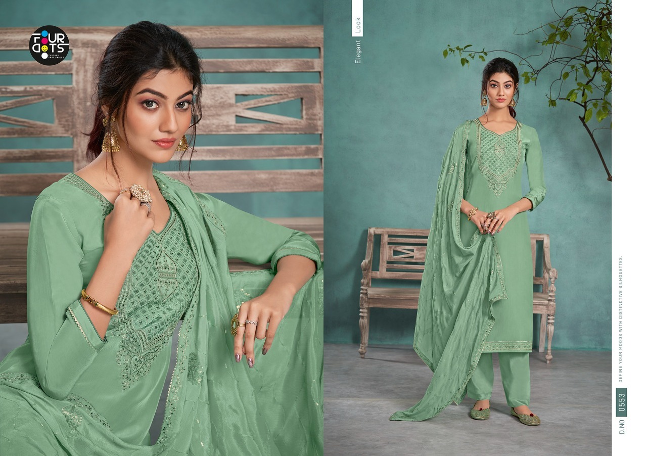 fourdots rachita crep elegant look salwar suit catalog