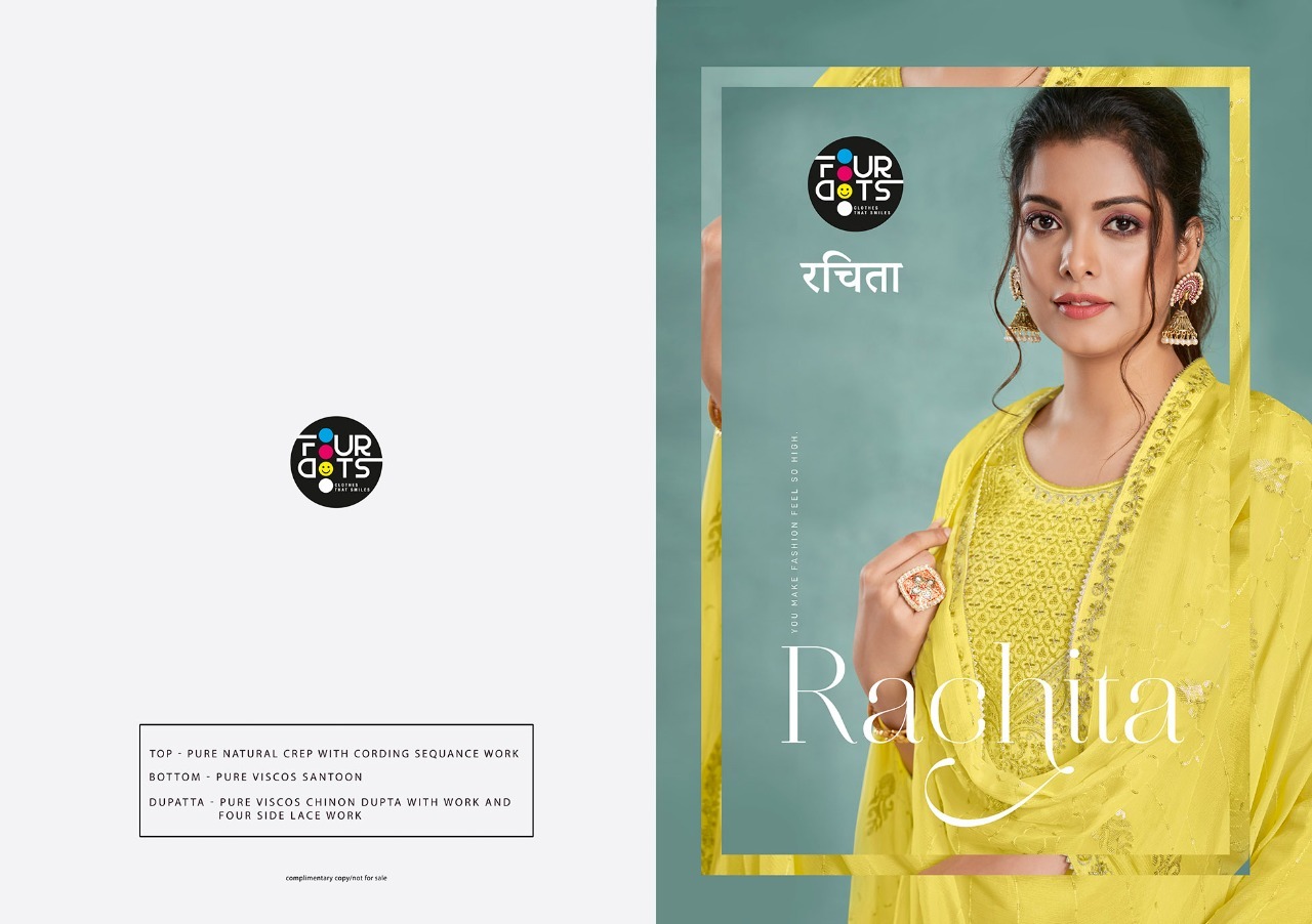 fourdots rachita crep elegant look salwar suit catalog