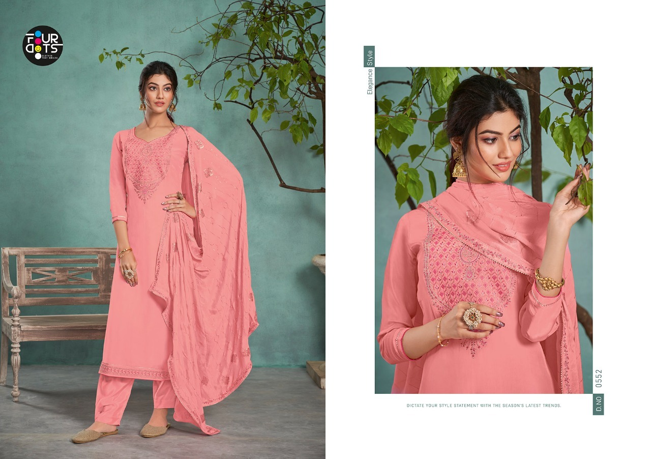 fourdots rachita crep elegant look salwar suit catalog