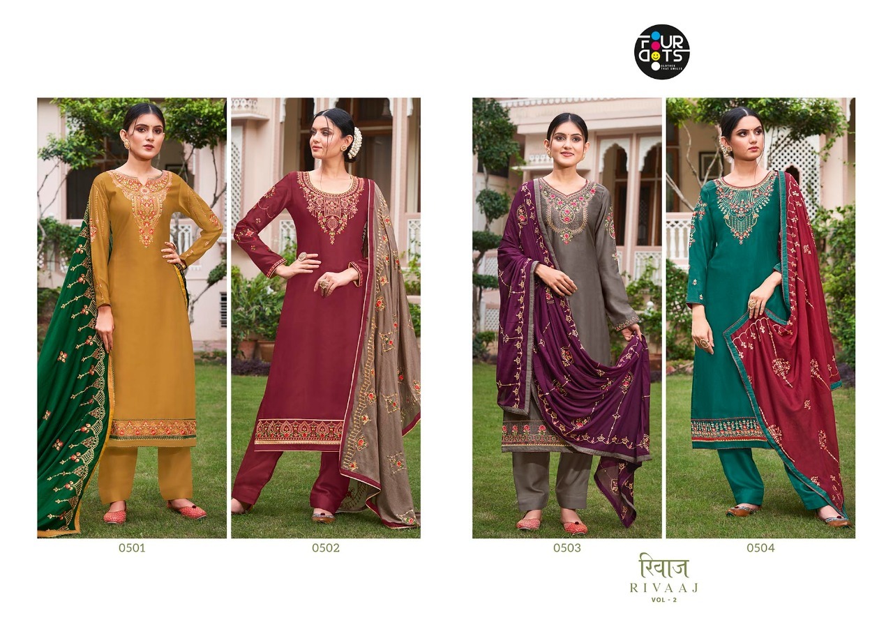 fourdots rivaaj vol 2 pure modal new and modern style salwar suit catalog