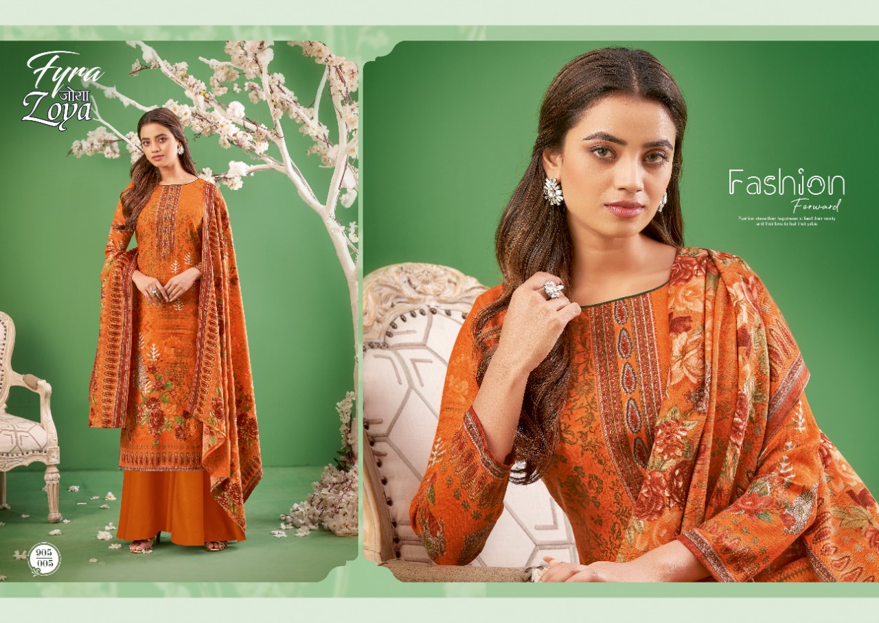 fyra alok suit zoya pure pashmina exclusive print salwar suit catalog