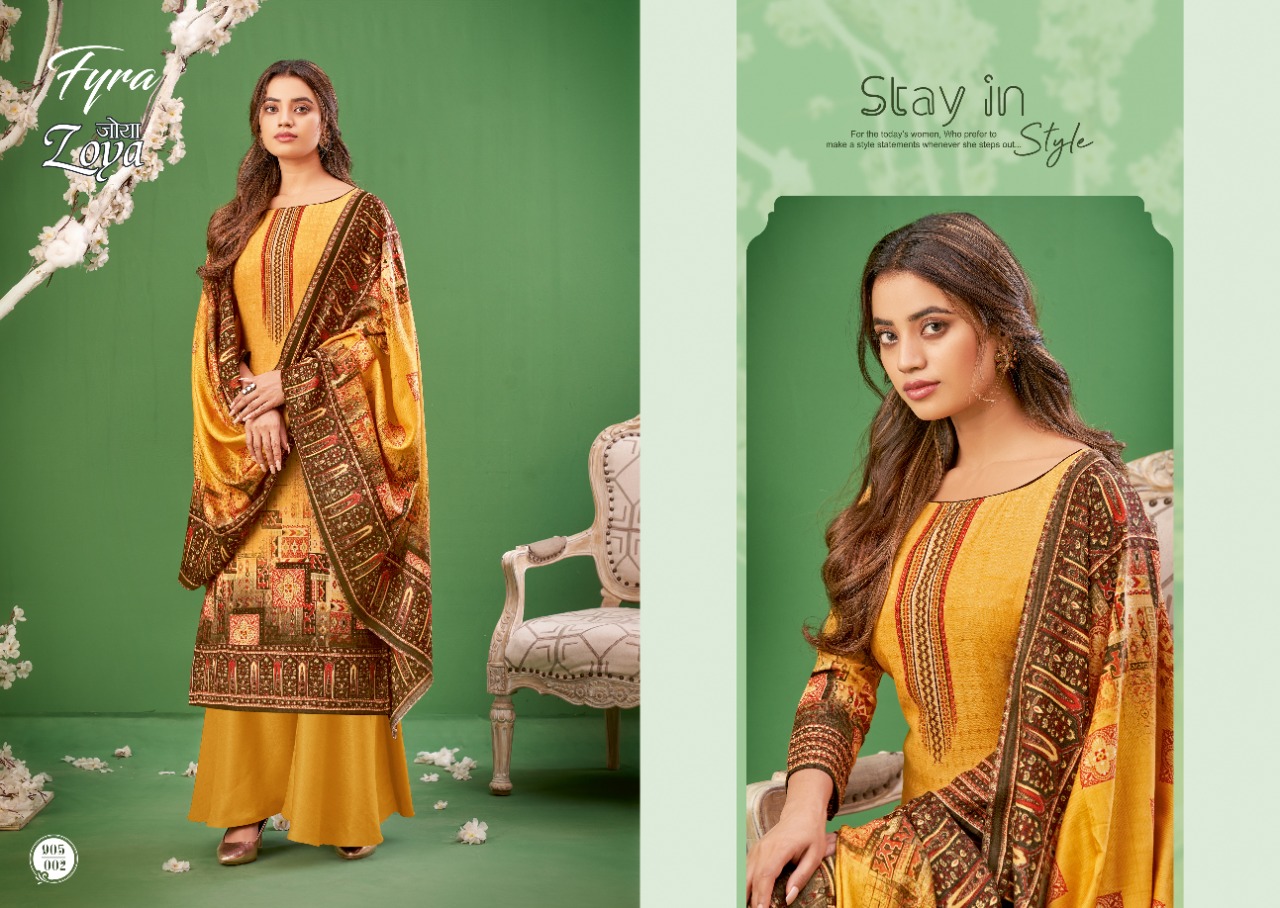 fyra alok suit zoya pure pashmina exclusive print salwar suit catalog