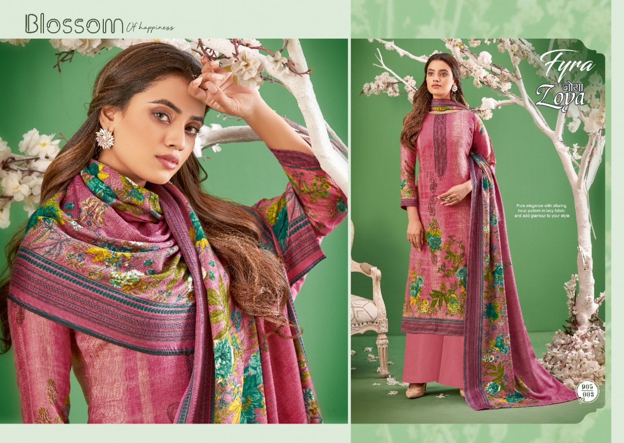 fyra alok suit zoya pure pashmina exclusive print salwar suit catalog