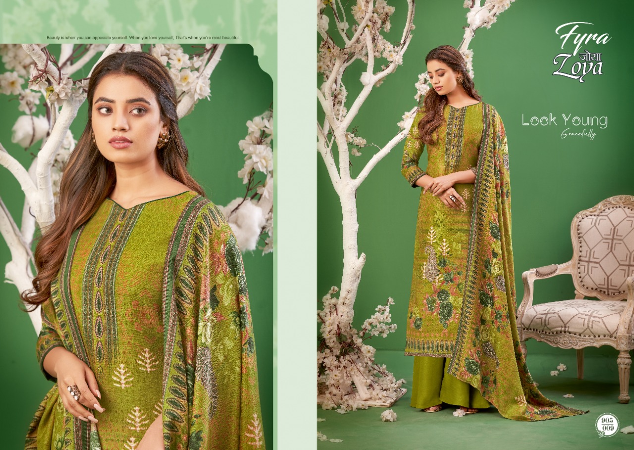 fyra alok suit zoya pure pashmina exclusive print salwar suit catalog