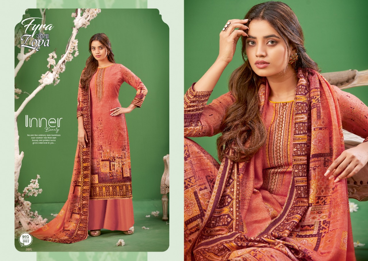 fyra alok suit zoya pure pashmina exclusive print salwar suit catalog