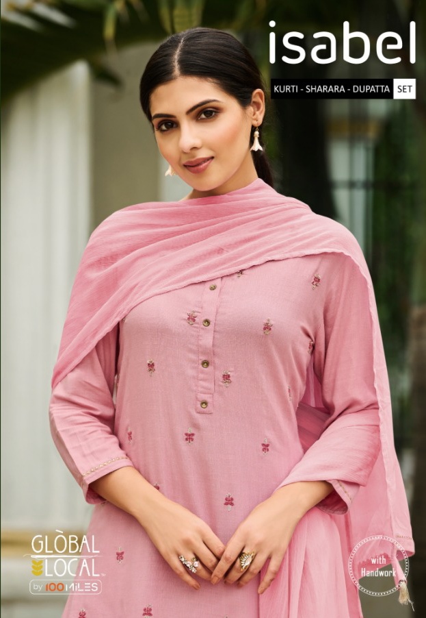 global local isabel rayon graceful look Kurti with sharara dupatta catalog