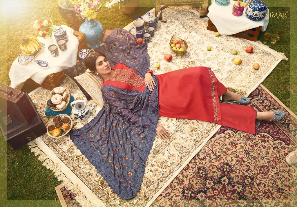 glossy bliss tusser silk gorgeous look salwar suit catalog