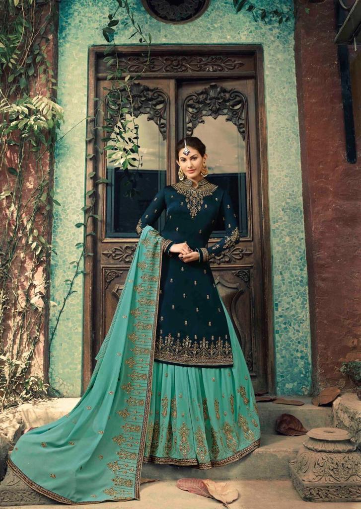 glossy d no 5040 5047 satin gorgeous look salwar suit catalog