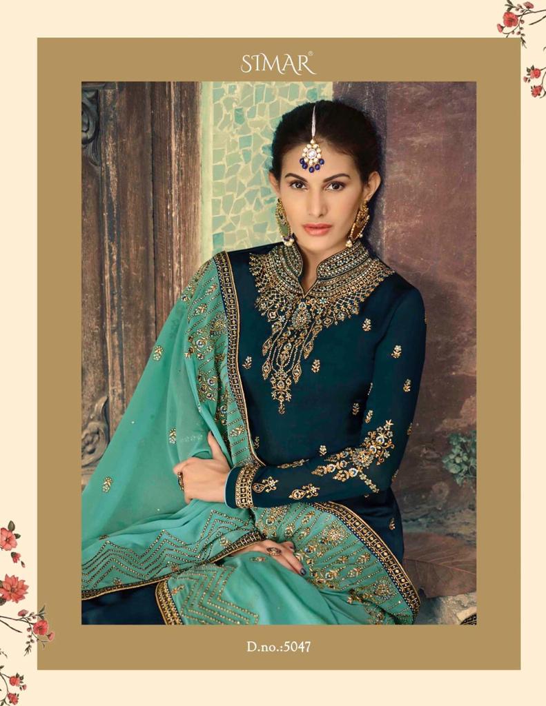 glossy d no 5040 5047 satin gorgeous look salwar suit catalog