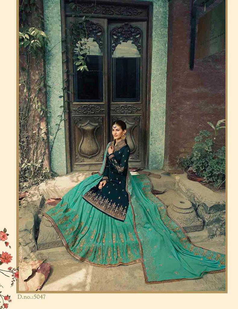 glossy d no 5040 5047 satin gorgeous look salwar suit catalog