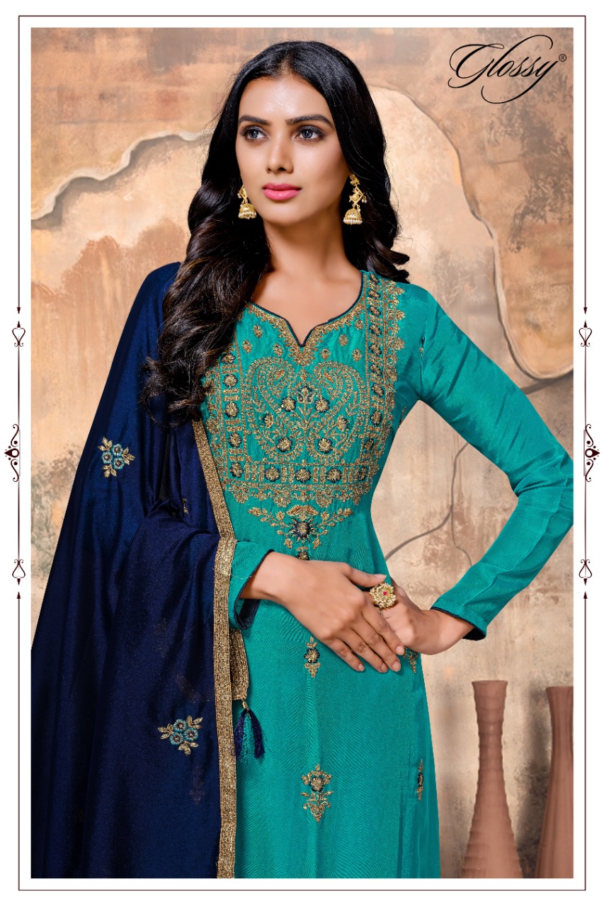 glossy d no 5481 chinon gorgeous look salwar suit catalog