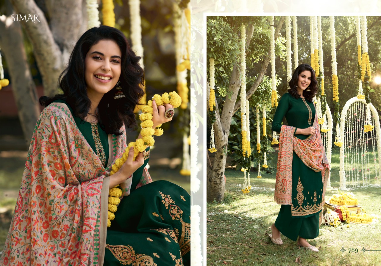 glossy misti silk decent embroidary look salwar suit catalog