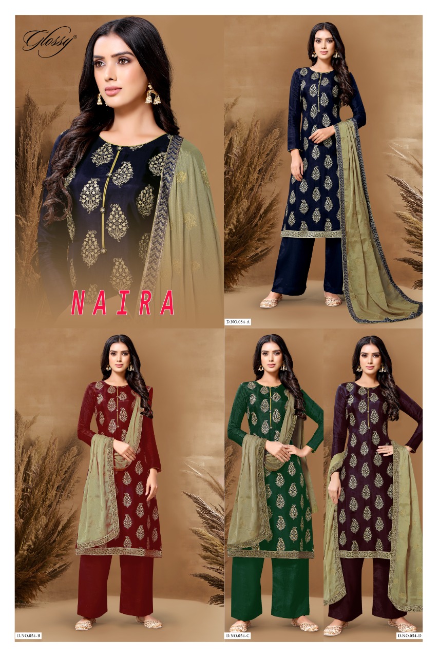 glossy naira viscose regal look salwar suit catalog