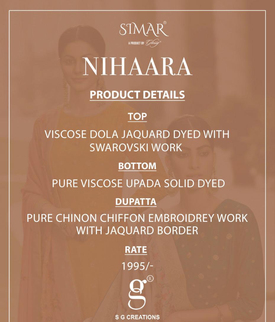 glossy nihaara viscose catchy look salwar suit catalog