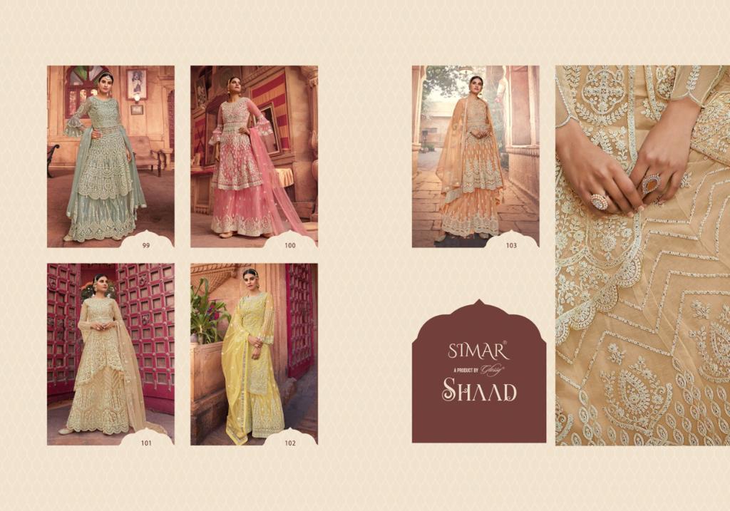 glossy shaad net gorgeous look salwar suit catalog