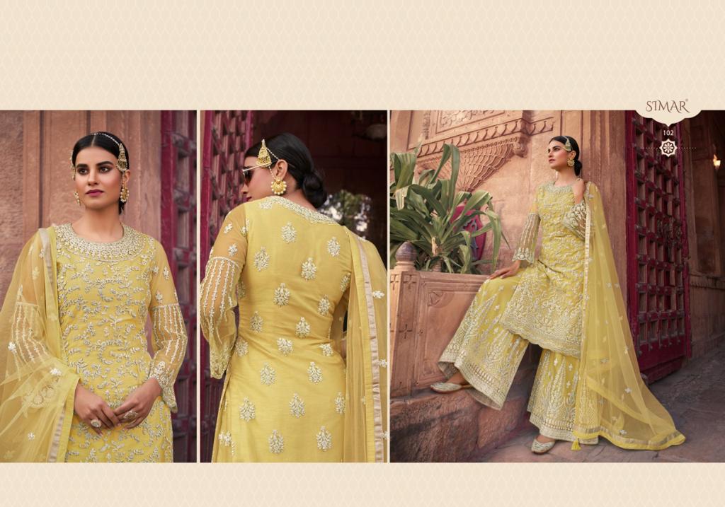 glossy shaad net gorgeous look salwar suit catalog