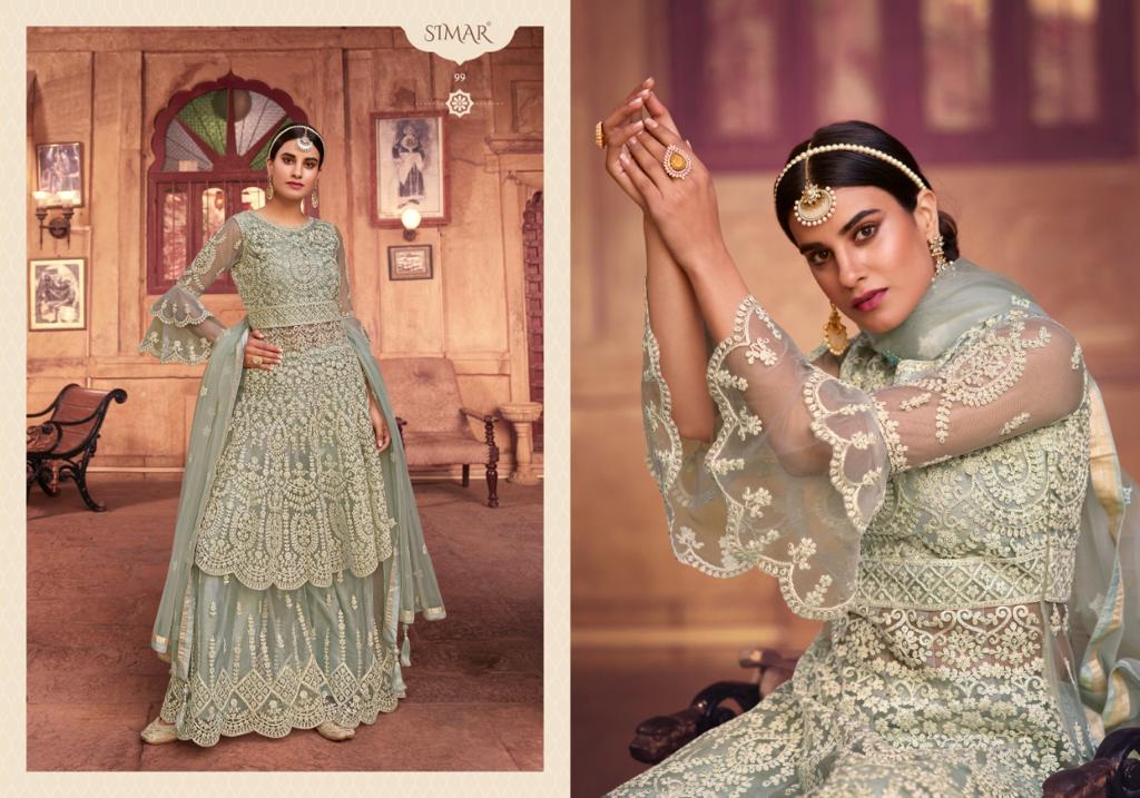 glossy shaad net gorgeous look salwar suit catalog