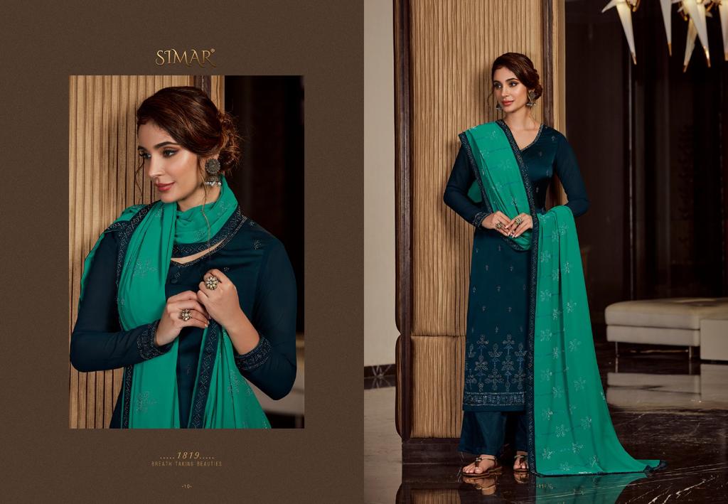 glossy solitaire georgette decent look salwar suit catalog