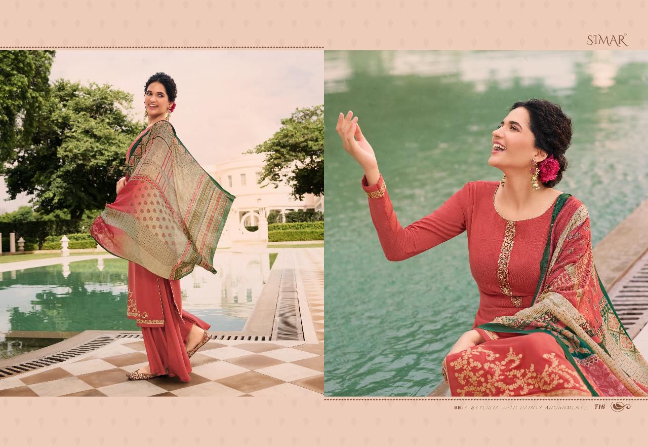 Glossy verve silk  festive look salwar suit catalog