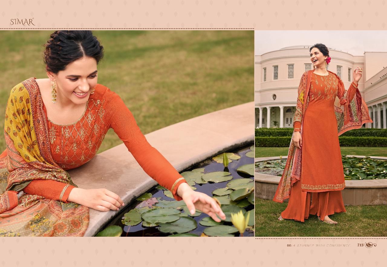 Glossy verve silk  festive look salwar suit catalog