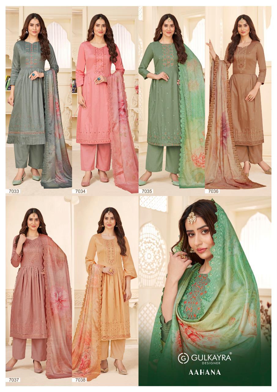 gulkayra designer aahana jam silk elegant look salwar suit catalog