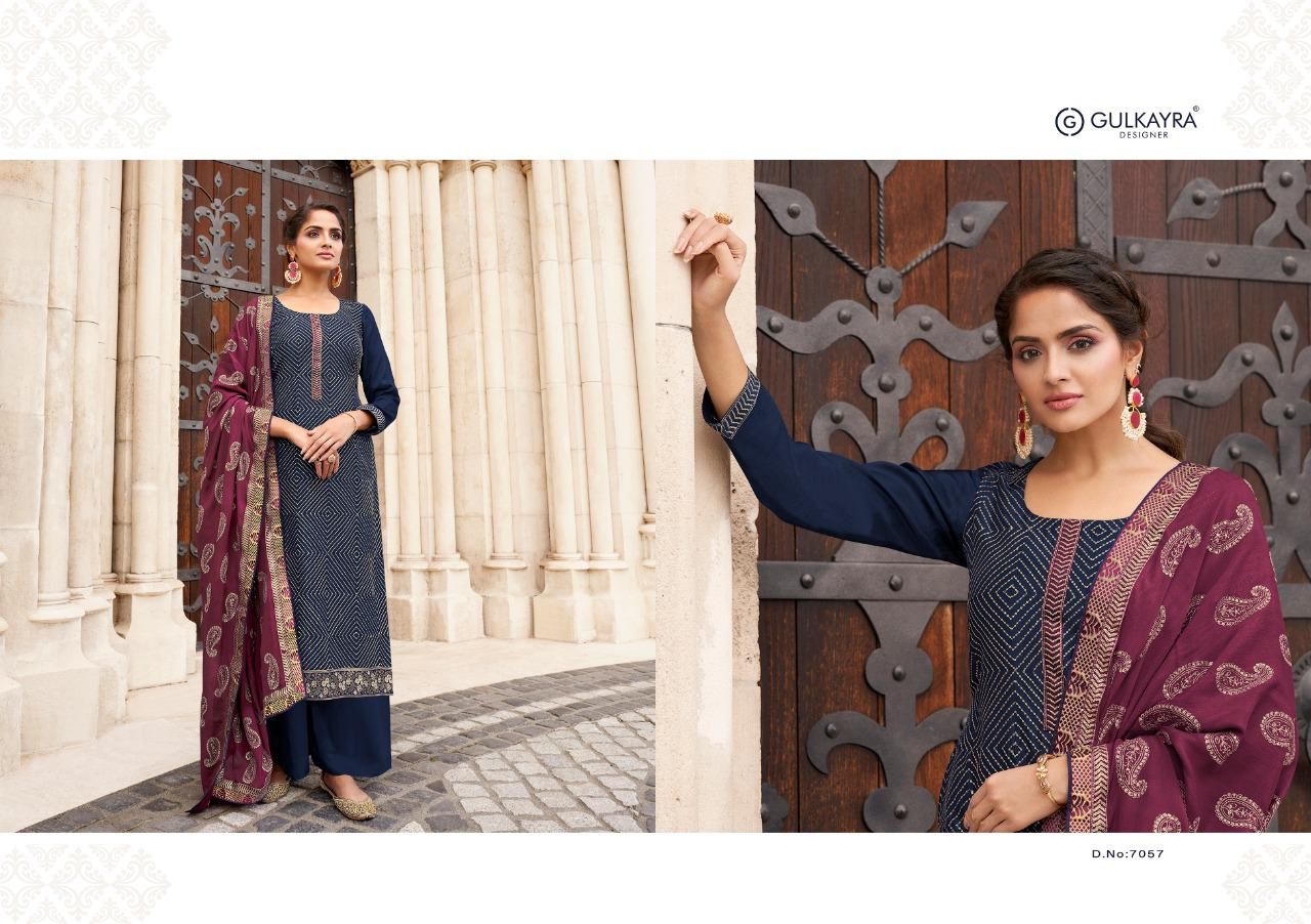 Gulkayra Designer selja chinon regal look salwar suit catalog