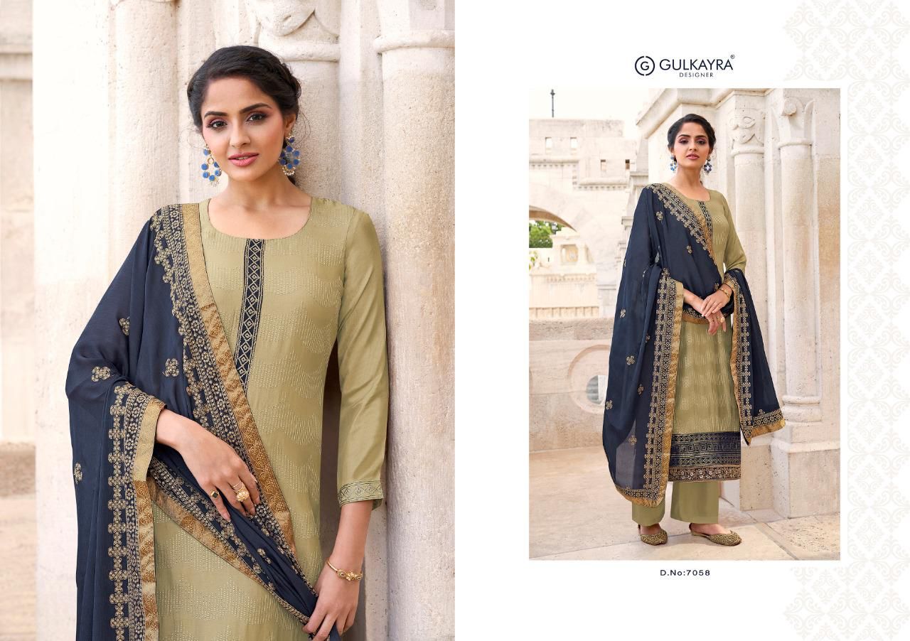 Gulkayra Designer selja chinon regal look salwar suit catalog