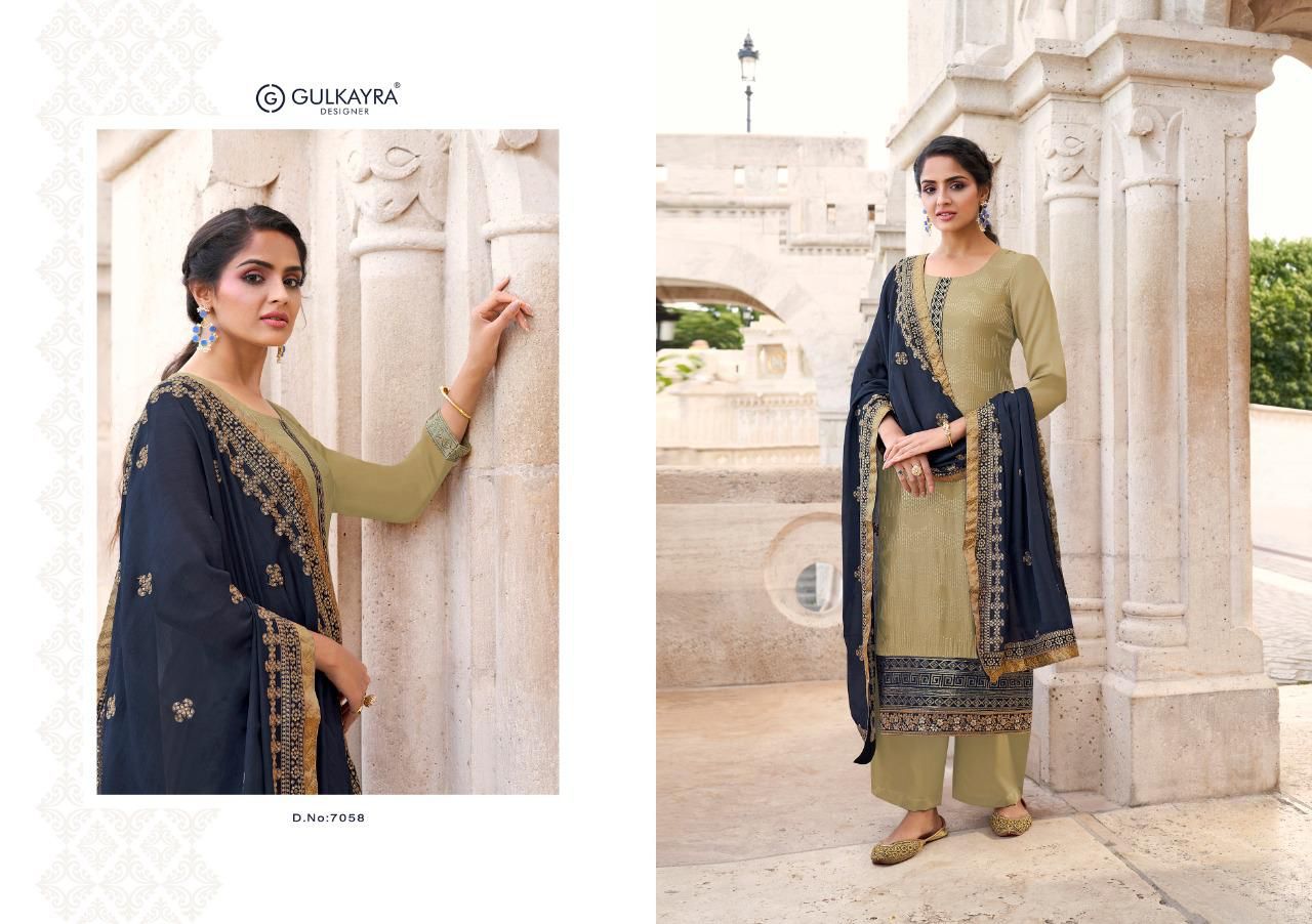 Gulkayra Designer selja chinon regal look salwar suit catalog