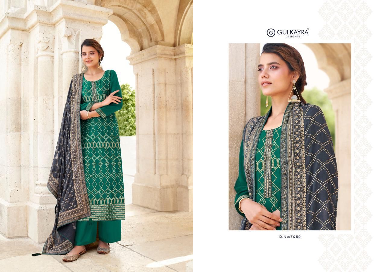 Gulkayra Designer selja chinon regal look salwar suit catalog