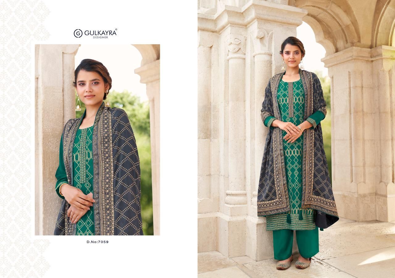 Gulkayra Designer selja chinon regal look salwar suit catalog