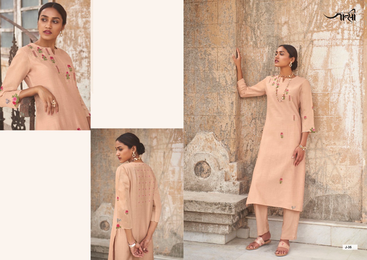 jansi aabhushan silk decent embroidary look kurti with bottom catalog